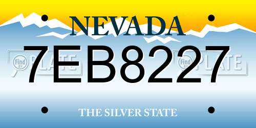 7EB8227 Nevada License Plate