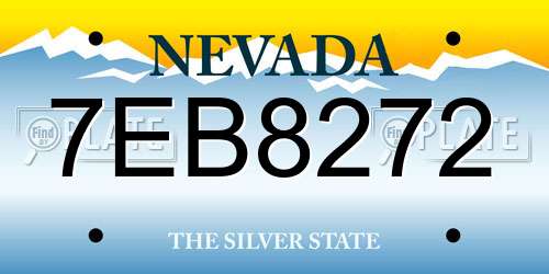 7EB8272 Nevada License Plate