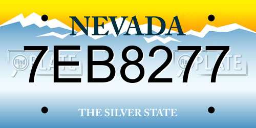 7EB8277 Nevada License Plate
