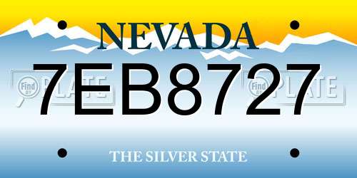 7EB8727 Nevada License Plate