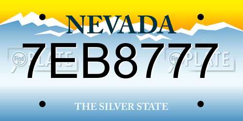 7EB8777 Nevada License Plate