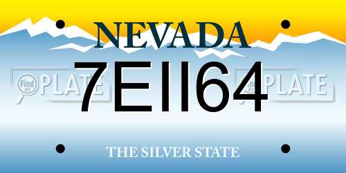 7EII64 Nevada License Plate