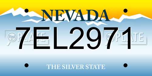 7EL2971 Nevada License Plate