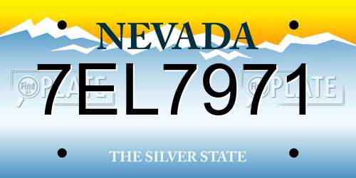 7EL7971 Nevada License Plate