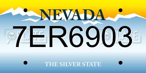 7ER6903 Nevada License Plate