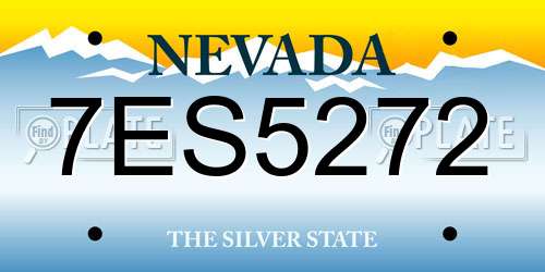 7ES5272 Nevada License Plate