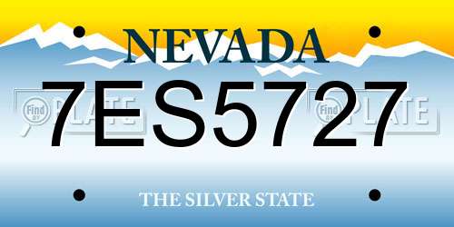 7ES5727 Nevada License Plate