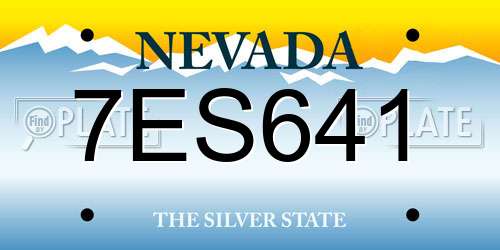 7ES641 Nevada License Plate