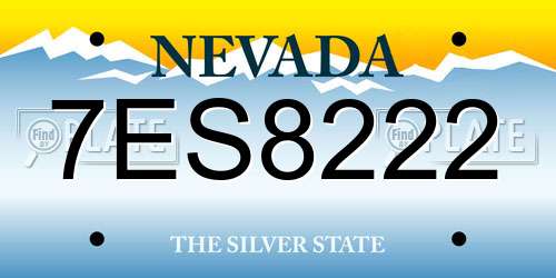 7ES8222 Nevada License Plate