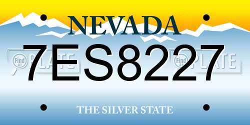 7ES8227 Nevada License Plate