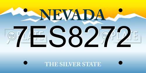 7ES8272 Nevada License Plate