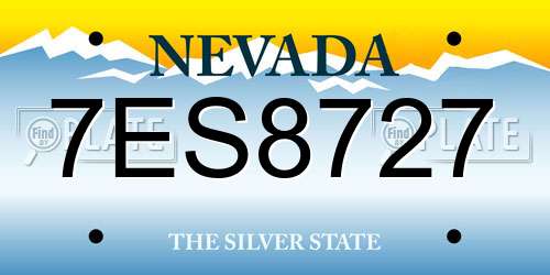 7ES8727 Nevada License Plate