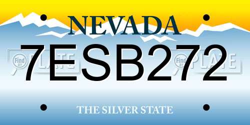 7ESB272 Nevada License Plate