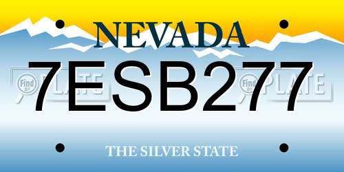 7ESB277 Nevada License Plate