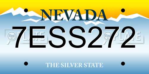 7ESS272 Nevada License Plate