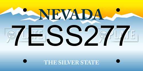 7ESS277 Nevada License Plate