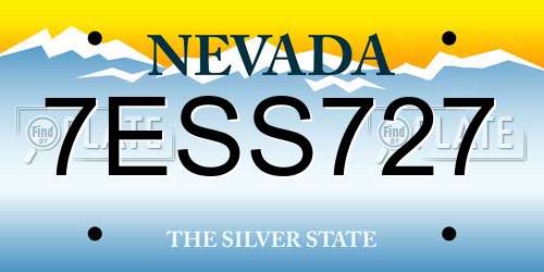 7ESS727 Nevada License Plate