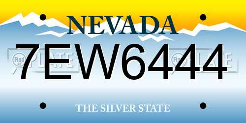 7EW6444 Nevada License Plate