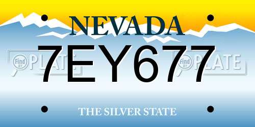7EY677 Nevada License Plate