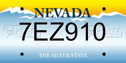 7EZ910 Nevada License Plate