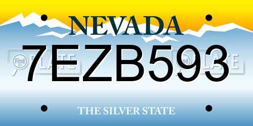 7EZB593 Nevada License Plate