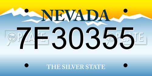 7F30355 Nevada License Plate
