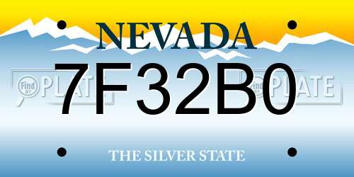 7F32B0 Nevada License Plate