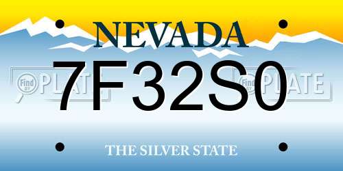 7F32S0 Nevada License Plate