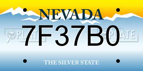 7F37B0 Nevada License Plate