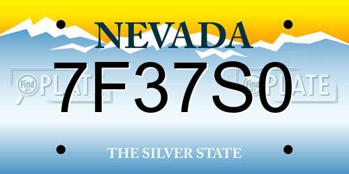 7F37S0 Nevada License Plate