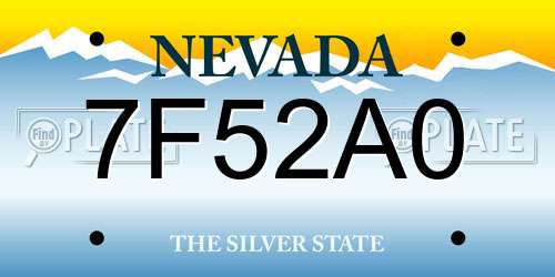 7F52A0 Nevada License Plate
