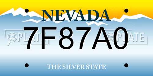 7F87A0 Nevada License Plate