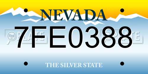 7FE0388 Nevada License Plate