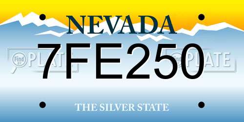 7FE250 Nevada License Plate