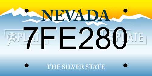 7FE280 Nevada License Plate