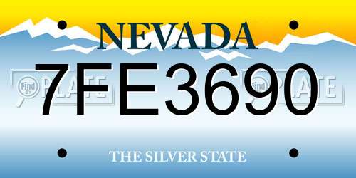 7FE3690 Nevada License Plate