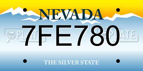 7FE780 Nevada License Plate