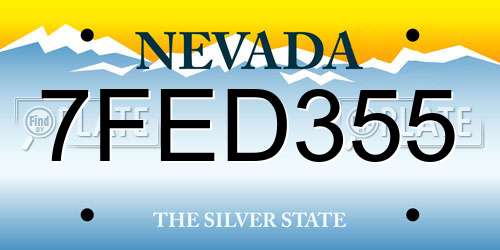7FED355 Nevada License Plate