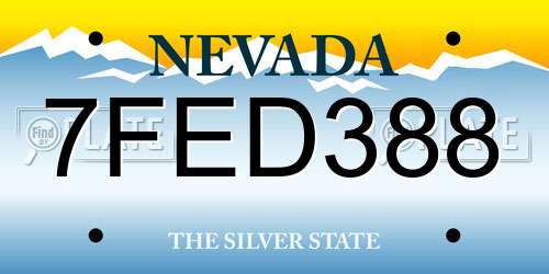 7FED388 Nevada License Plate