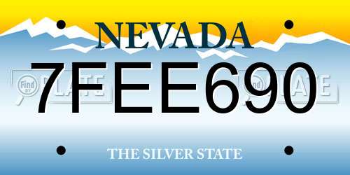 7FEE690 Nevada License Plate