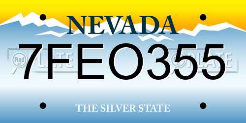 7FEO355 Nevada License Plate