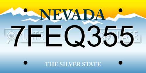 7FEQ355 Nevada License Plate