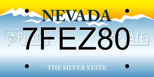 7FEZ80 Nevada License Plate