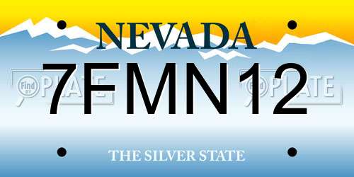 7FMN12 Nevada License Plate