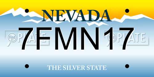 7FMN17 Nevada License Plate