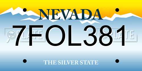7FOL381 Nevada License Plate