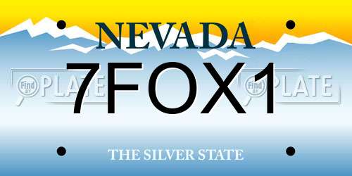 7FOX1 Nevada License Plate