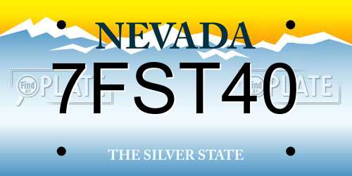 7FST40 Nevada License Plate
