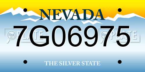 7G06975 Nevada License Plate