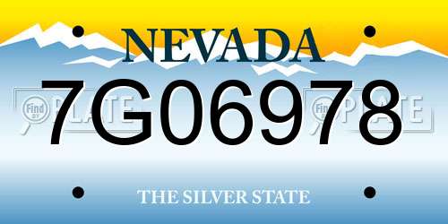 7G06978 Nevada License Plate